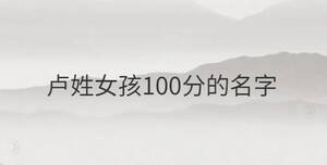盧姓女孩100分的名字