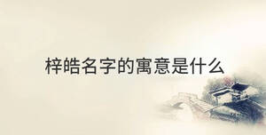 梓皓名字的寓意是什么