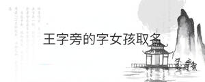 王字旁的字女孩取名