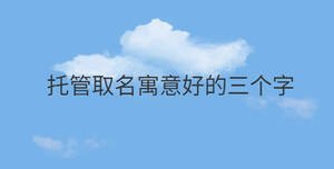 托管取名寓意好的三個(gè)字
