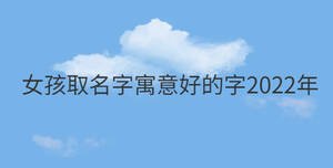 女孩取名字寓意好的字2022年