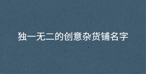 獨一無二的創意雜貨鋪名字