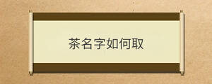 茶名字如何取