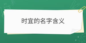 時(shí)宜的名字含義