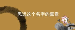思遠(yuǎn)這個(gè)名字的寓意