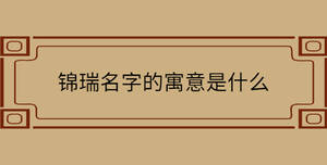 錦瑞名字的寓意是什么