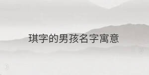 琪字的男孩名字寓意