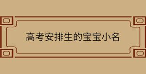 高考安排生的寶寶小名