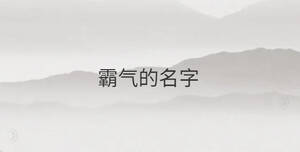霸氣的名字