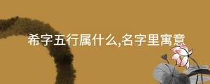 希字五行屬什么,名字里寓意