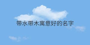 帶水帶木寓意好的名字