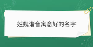 姓魏諧音寓意好的名字