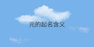元的起名含義