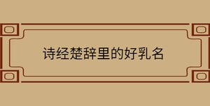 詩經楚辭里的好乳名