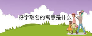 籽字取名的寓意是什么