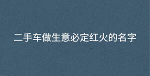 二手車做生意必定紅火的名字