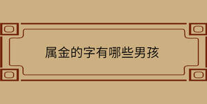 屬金的字有哪些男孩