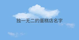 獨一無二的蛋糕店名字