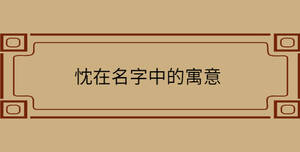 忱在名字中的寓意