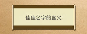 佳佳名字的含義