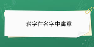 崧字在名字中寓意