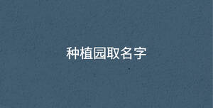 種植園取名字