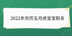 2022年農歷五月虎寶寶取名