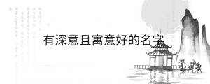 有深意且寓意好的名字