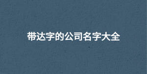 帶達字的公司名字大全