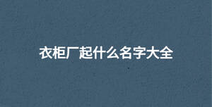 衣柜廠起什么名字大全