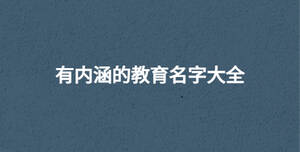 有內涵的教育名字大全