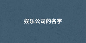 娛樂公司的名字