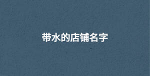 帶水的店鋪名字