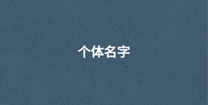 個體名字