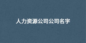 人力資源公司公司名字