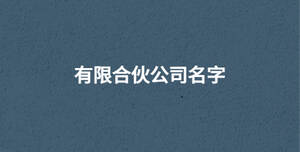 有限合伙公司名字