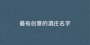 最有創意的酒莊名字