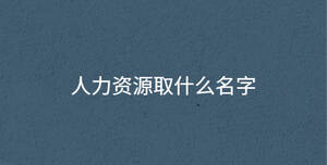 人力資源取什么名字