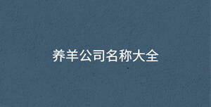 養羊公司名稱大全