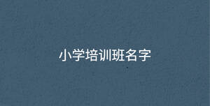 小學培訓班名字
