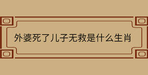 外婆死了兒子無救是什么生肖