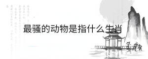 最騷的動物是指什么生肖