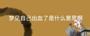 夢見自己出血了是什么意思啊