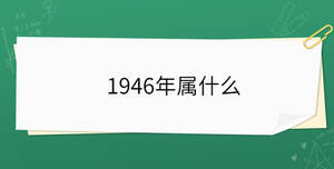 1946年屬什么