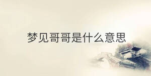 夢見哥哥是什么意思