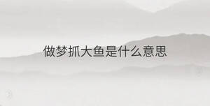 做夢抓大魚是什么意思