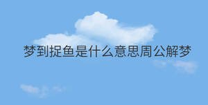 夢(mèng)到捉魚(yú)是什么意思周公解夢(mèng)