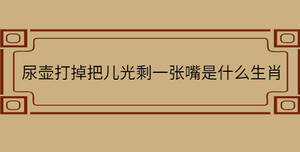 尿壺打掉把兒光剩一張嘴是什么生肖