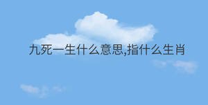 九死一生什么意思,指什么生肖