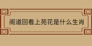 閣道回看上苑花是什么生肖